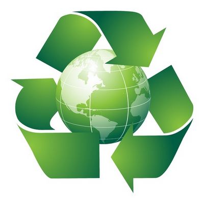 recycle symbol and globe