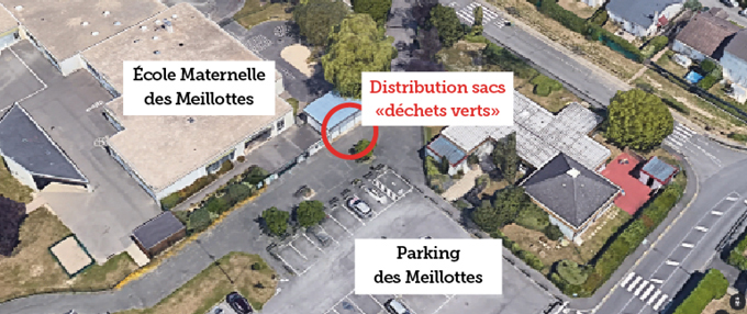 Distribution sac déchets verts lieu
