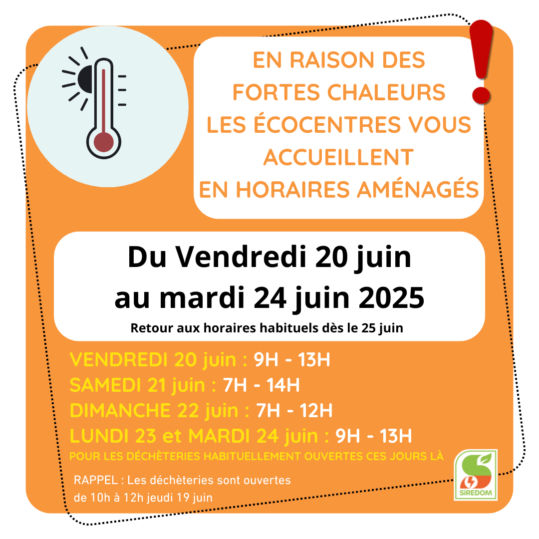 Horaires décheteries