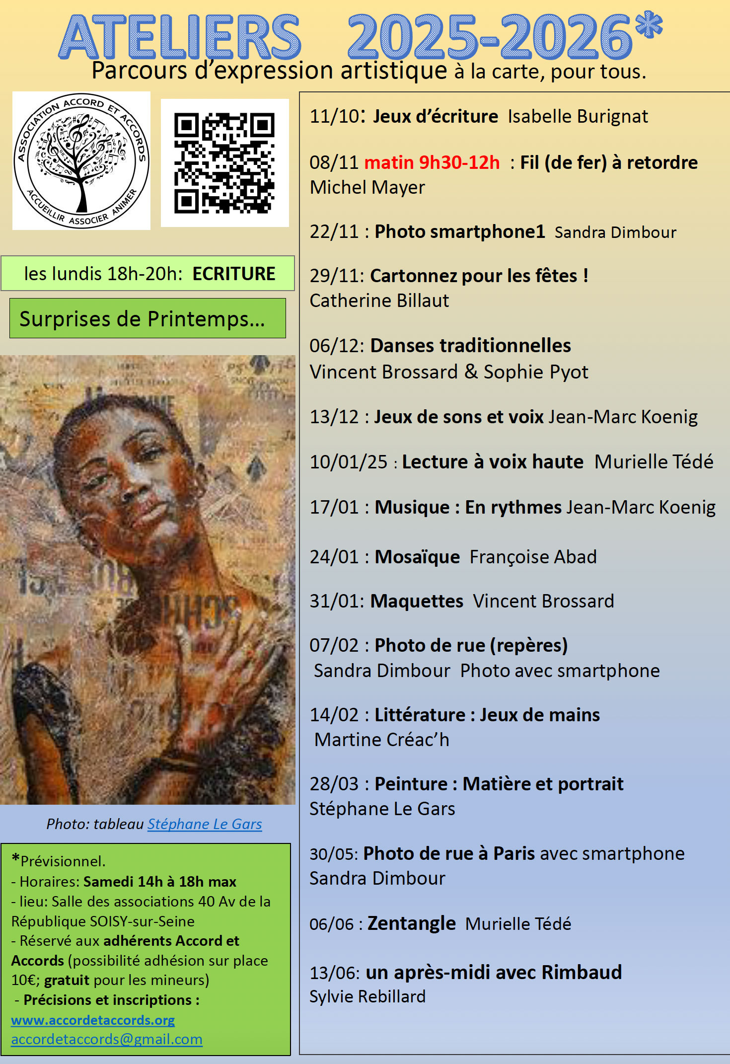 Ateliers 2025 2026